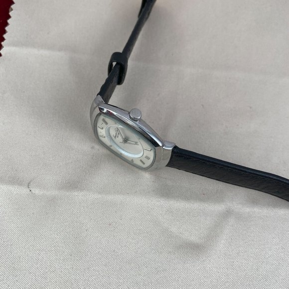 Kenneth Cole Silver Tone Black Leather Band - Picture 5 of 7